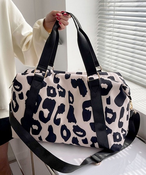 【早い物勝ち】★美品★　J.S.B　3Wayバック　バック　旅行バック セール】【大容量/撥水】【2WAY/3WAY】軽量タイプのヒョウ柄ボストン