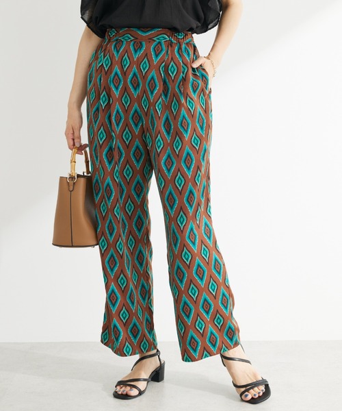 Green　Parks（グリーンパークス）の「アート柄イージーパンツ（その他パンツ・レディース・チャコールグレー/ブルー/ブラウン/パープル・FREE）」の3枚目の写真