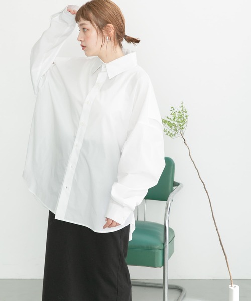 KBF(ケイビーエフ)の「BACKレイヤードシャツ(シャツ/ブラウス・レディース・ネイビー/ホワイト/ブルー・ONE)」の6枚目の写真