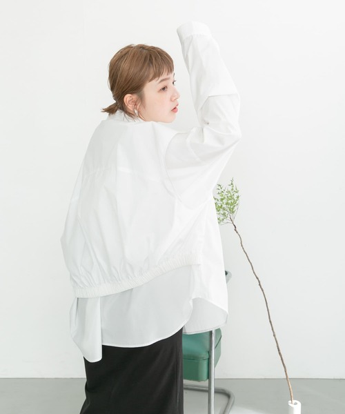 KBF(ケイビーエフ)の「BACKレイヤードシャツ(シャツ/ブラウス・レディース・ネイビー/ホワイト/ブルー・ONE)」の10枚目の写真