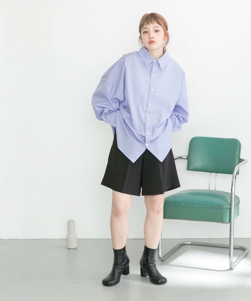 KBF(ケイビーエフ)の「BACKレイヤードシャツ(シャツ/ブラウス・レディース・ネイビー/ホワイト/ブルー・ONE)」の18枚目の写真