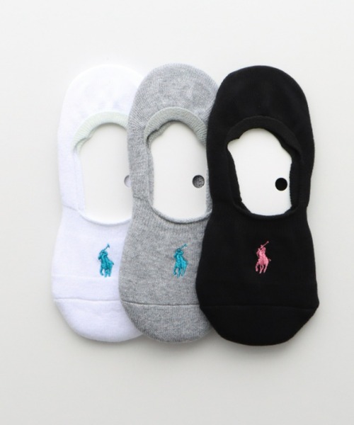 POLO RALPH LAUREN（ポロ ラルフ ローレン）の「【3足セット】POLO RALPH LAUREN レディース 足底パイル アーチサポート ワンポイント カバーソックス 93246911（ソックス/靴下・レディース・ホワイト/ブラック/その他4/マルチ・23-25cm）」の4枚目の写真