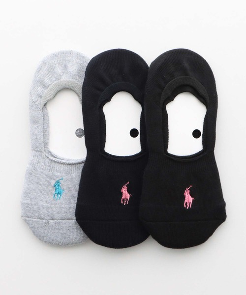 POLO RALPH LAUREN（ポロ ラルフ ローレン）の「【3足セット】POLO RALPH LAUREN レディース 足底パイル アーチサポート ワンポイント カバーソックス 93246911（ソックス/靴下・レディース・ホワイト/ブラック/その他4/マルチ・23-25cm）」の3枚目の写真