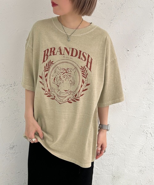 apres jour mignon（アプレジュールミニョン）の「ピグメントヴィンテージライクロックTシャツ2【ZOZOTOWN限定アイテム】（Tシャツ/カットソー・レディース・ピンク/ネイビー/その他/ブラウン系その他/ブラック系その他2/ブラック系その他・X-LARGE/フリー）」の20枚目の写真