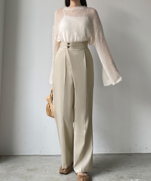 Louere(ルエレ)の「ダブルボタンラップパンツ(その他パンツ・レディース・アイボリー/ダークグレー/ブラック・SMALL/MEDIUM/X-LARGE/LARGE)」の7枚目の写真