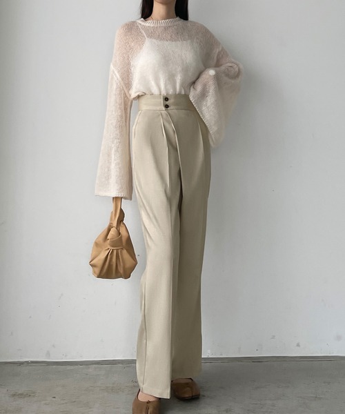 Louere(ルエレ)の「ダブルボタンラップパンツ(その他パンツ・レディース・アイボリー/ダークグレー/ブラック・SMALL/MEDIUM/X-LARGE/LARGE)」の10枚目の写真