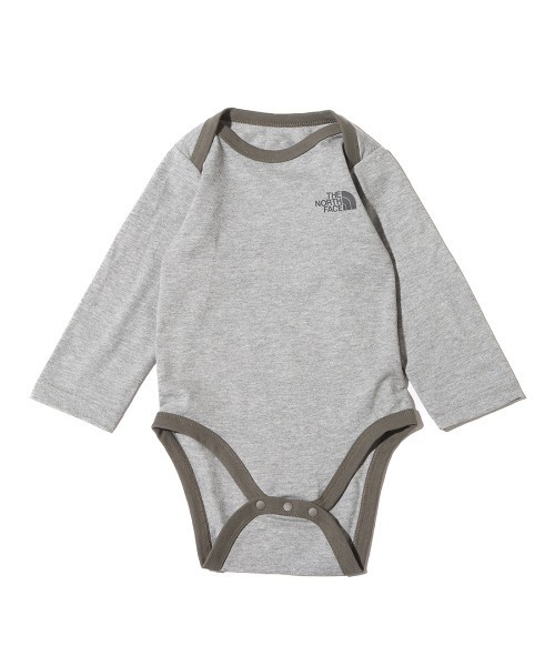 THE NORTH FACE（ザノースフェイス）の「THE NORTH FACE BABY L/S COTTON ROMPERS / ザ・ノース・フェイス ベビー ロングスリーブ コットン ロンパース（ロンパース・キッズ・ピンク/グレー/オリーブ・80/70）」の2枚目の写真