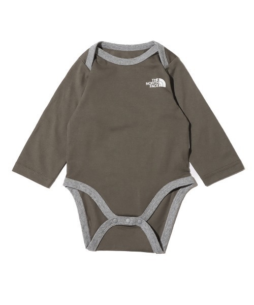 THE NORTH FACE（ザノースフェイス）の「THE NORTH FACE BABY L/S COTTON ROMPERS / ザ・ノース・フェイス ベビー ロングスリーブ コットン ロンパース（ロンパース・キッズ・ピンク/グレー/オリーブ・80/70）」の3枚目の写真