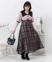 ドッキング ワンピース スカート チェック柄」に該当するレディース