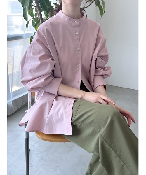 LEPSIM（レプシィム）の「スタンドネックボリュームスリーブシャツ　908829（シャツ/ブラウス・レディース・ライトブルー/ライトピンク/オフホワイト/ベージュ・FREE）」の4枚目の写真