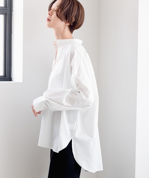 LEPSIM（レプシィム）の「スタンドネックボリュームスリーブシャツ　908829（シャツ/ブラウス・レディース・ライトブルー/ライトピンク/オフホワイト/ベージュ・FREE）」の2枚目の写真