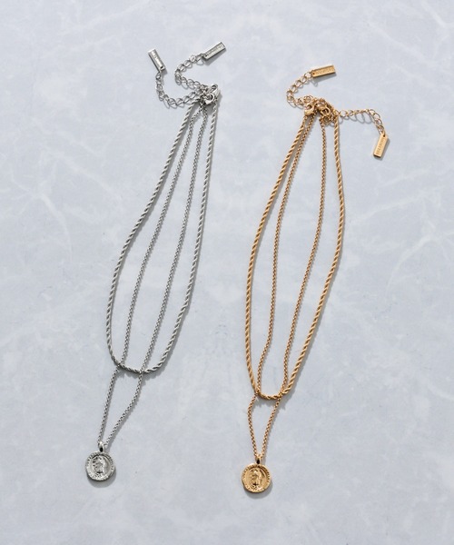 COLONY 2139（コロニートゥーワンスリーナイン）の「コイン×ツイストチェーンネックレス（ネックレス・レディース・ゴールド/シルバー・FREE）」の3枚目の写真