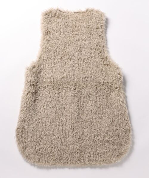 Q（キュー）の「リバー プードルファーベスト（ベスト・レディース・ベージュ/ダークブラウン・MEDIUM）」の12枚目の写真