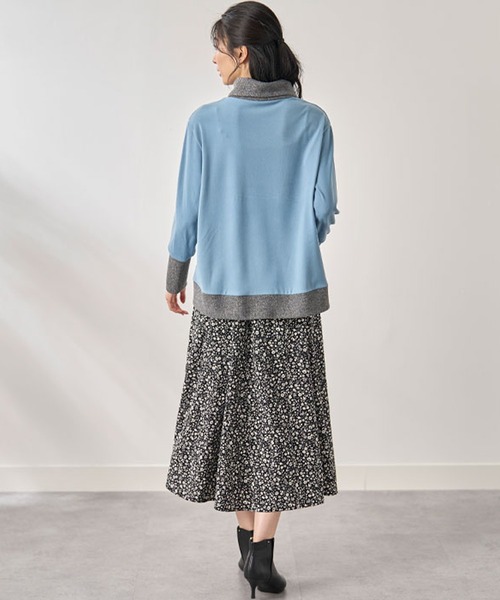 BELLUNA PLUS(ベルーナ)の「配色切替デザインプルオーバー(Tシャツ/カットソー・レディース・ブラック系その他/オレンジ系その他/杢グレー/ブルー系その他・X-LARGE/MEDIUM/LARGE)」の18枚目の写真
