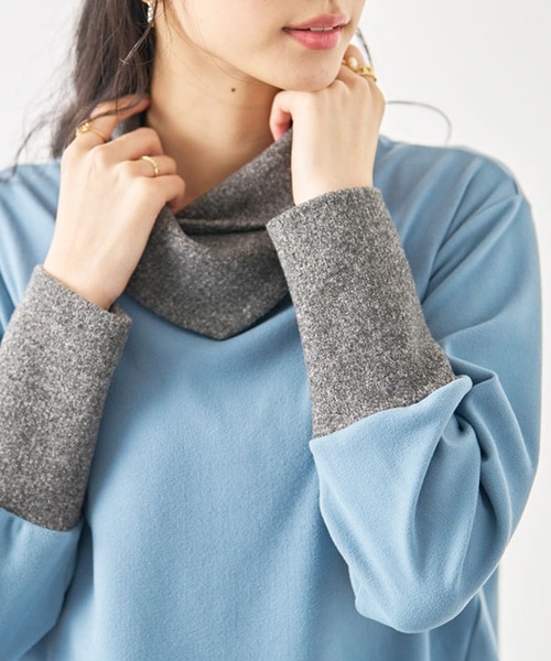 BELLUNA PLUS(ベルーナ)の「配色切替デザインプルオーバー(Tシャツ/カットソー・レディース・ブラック系その他/オレンジ系その他/杢グレー/ブルー系その他・X-LARGE/MEDIUM/LARGE)」の12枚目の写真