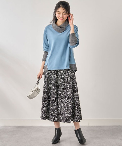 BELLUNA PLUS(ベルーナ)の「配色切替デザインプルオーバー(Tシャツ/カットソー・レディース・ブラック系その他/オレンジ系その他/杢グレー/ブルー系その他・X-LARGE/MEDIUM/LARGE)」の14枚目の写真