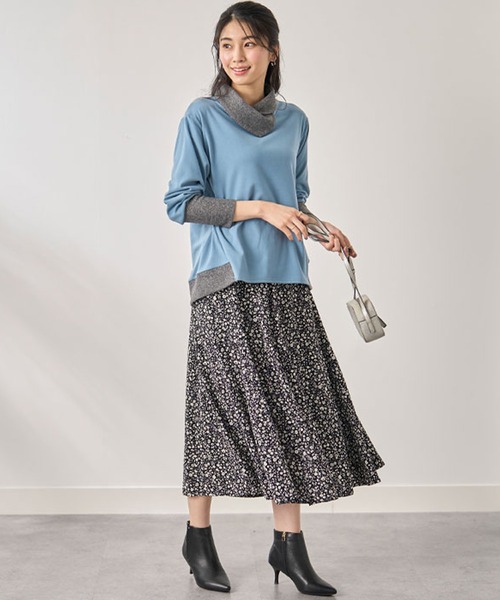 BELLUNA PLUS(ベルーナ)の「配色切替デザインプルオーバー(Tシャツ/カットソー・レディース・ブラック系その他/オレンジ系その他/杢グレー/ブルー系その他・X-LARGE/MEDIUM/LARGE)」の16枚目の写真