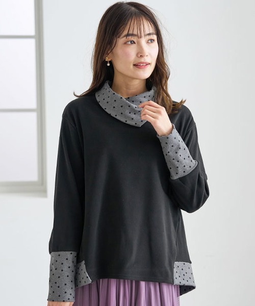 BELLUNA PLUS(ベルーナ)の「配色切替デザインプルオーバー(Tシャツ/カットソー・レディース・ブラック系その他/オレンジ系その他/杢グレー/ブルー系その他・X-LARGE/MEDIUM/LARGE)」の5枚目の写真