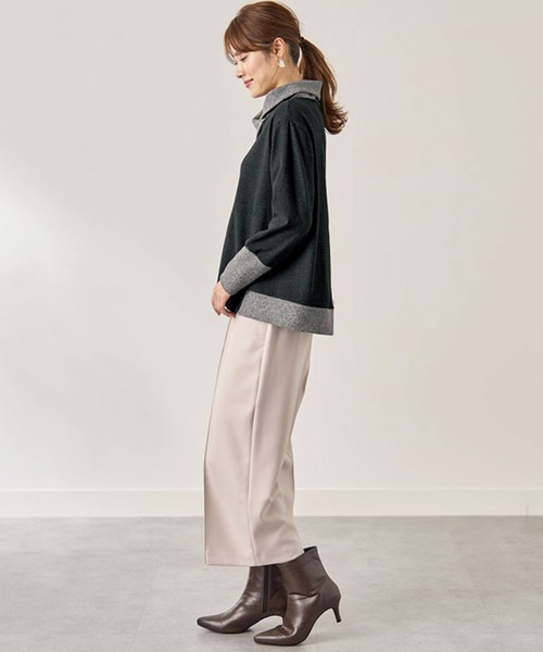 BELLUNA PLUS(ベルーナ)の「配色切替デザインプルオーバー(Tシャツ/カットソー・レディース・ブラック系その他/オレンジ系その他/杢グレー/ブルー系その他・X-LARGE/MEDIUM/LARGE)」の21枚目の写真