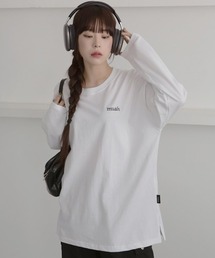 A'GEM/9 × .kom『muah muah/ムーアムーア』STITCH LOGO LONG SLEEVE T-SHIRT/ステッチロゴ 長袖Tシャツ