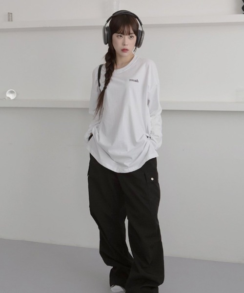 tシャツ A'GEM/9 × .kom 「muah muah/ムーアムーア」 LOGO STRIPE CROP LONG SLEEVE/ロゴ ステッチ 77987759b_b_07_500.jpg