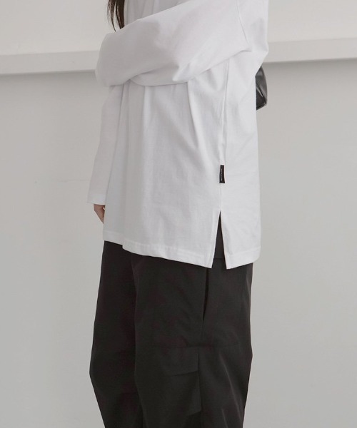 muahmuah(ムーアムーア)の「A'GEM/9 × .kom『muah muah/ムーアムーア』STITCH LOGO LONG SLEEVE T-SHIRT/ステッチロゴ 長袖Tシャツ(Tシャツ/カットソー・レディース・ホワイト/ブラック・FREE)」の11枚目の写真
