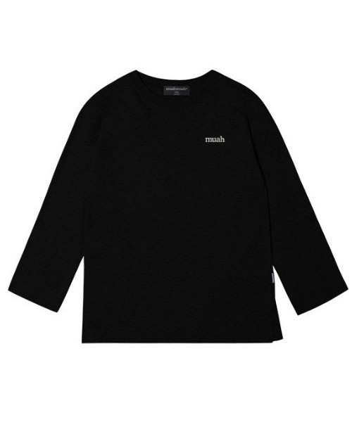 muahmuah(ムーアムーア)の「A'GEM/9 × .kom『muah muah/ムーアムーア』STITCH LOGO LONG SLEEVE T-SHIRT/ステッチロゴ 長袖Tシャツ(Tシャツ/カットソー・レディース・ホワイト/ブラック・FREE)」の20枚目の写真
