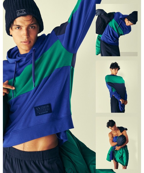 ARMANI EXCHANGE(アルマーニエクスチェンジ)の「【A|X アルマーニ エクスチェンジ】A|Xロゴ ローゲージニットキャップ(ニットキャップ/ビーニー・メンズ・ネイビー・FREE)」の3枚目の写真