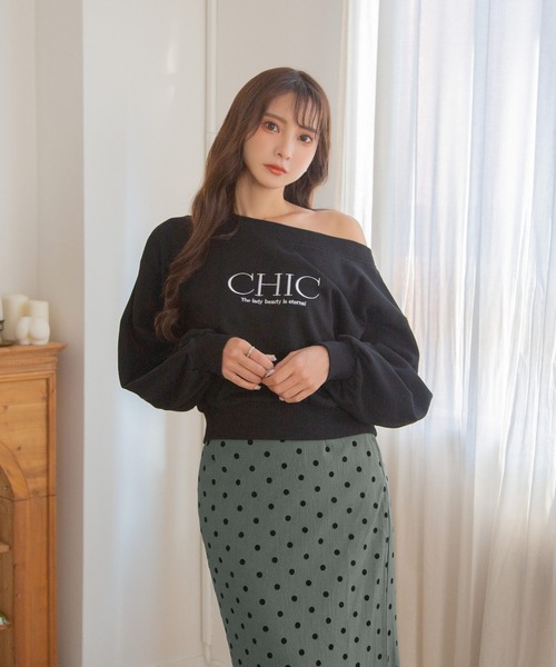 Julia Boutique(ジュリアブティック)の「フロッキードット マーメイドロングスカート(スカート・レディース・グレー/アイボリー・ONE)」の19枚目の写真