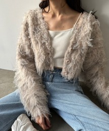 OLIVE des OLIVE | 【WEB限定カラー有】ミックス起毛クロップドカーデ　1032050270(カーディガン/ボレロ)