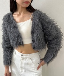 OLIVE des OLIVE | 【WEB限定カラー有】ミックス起毛クロップドカーデ　1032050270(カーディガン/ボレロ)