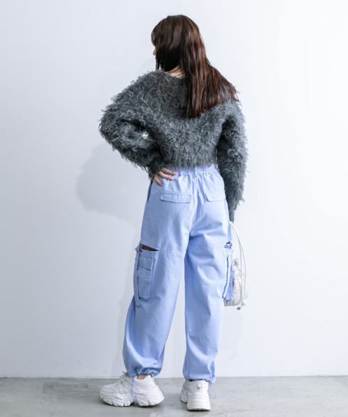 OLIVE des OLIVE（オリーブデオリーブ）の「【WEB限定カラー有】ミックス起毛クロップドカーデ　1032050270（カーディガン/ボレロ・レディース・ライトベージュ/オフホワイト/ラベンダー/オートミール/チャコールグレー・FREE）」の22枚目の写真