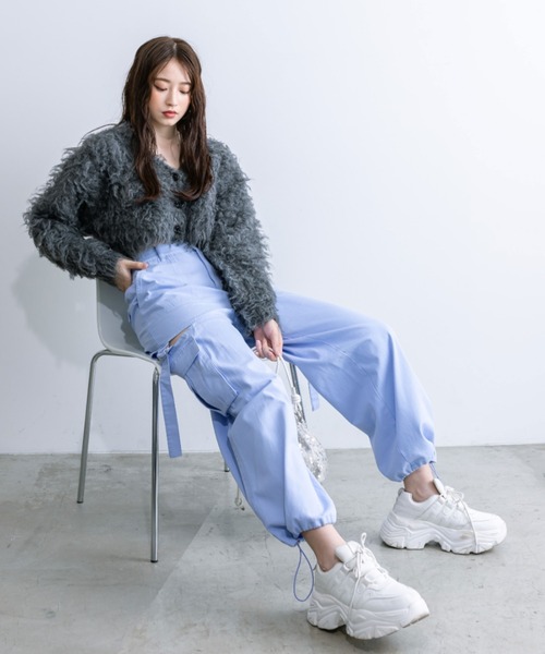 OLIVE des OLIVE（オリーブデオリーブ）の「【WEB限定カラー有】ミックス起毛クロップドカーデ　1032050270（カーディガン/ボレロ・レディース・ライトベージュ/オフホワイト/ラベンダー/オートミール/チャコールグレー・FREE）」の18枚目の写真