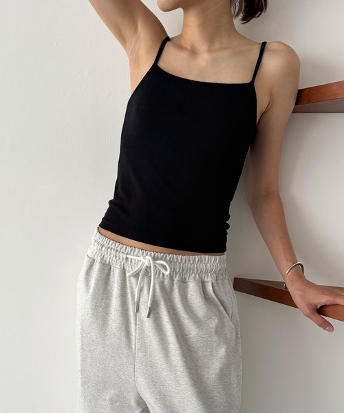 CANAL JEAN（キャナルジーン）の「El mar　パット付きリブキャミソール（キャミソール・レディース・ホワイト/ブラック/グレー/ブラウン・ONE SIZE）」の3枚目の写真