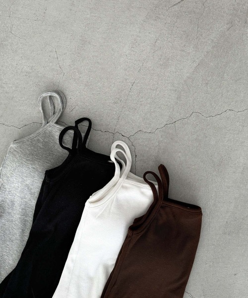 CANAL JEAN（キャナルジーン）の「El mar　パット付きリブキャミソール（キャミソール・レディース・ホワイト/ブラック/グレー/ブラウン・ONE SIZE）」の9枚目の写真