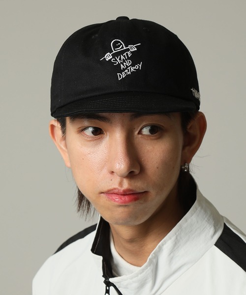 THRASHER（スラッシャー）の「【THRASHER/スラッシャー】×【Mark Gonzales/マーク ゴンザレス】アート刺繍 アンパイア ショートブリム キャップ（キャップ・メンズ・ブラック/ベージュ/ネイビー/ホワイト・FREE）」の16枚目の写真