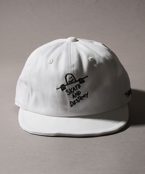 THRASHER（スラッシャー）の「【THRASHER/スラッシャー】×【Mark Gonzales/マーク ゴンザレス】アート刺繍 アンパイア ショートブリム キャップ（キャップ・メンズ・ブラック/ベージュ/ネイビー/ホワイト・FREE）」の5枚目の写真