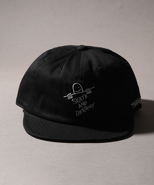 THRASHER（スラッシャー）の「【THRASHER/スラッシャー】×【Mark Gonzales/マーク ゴンザレス】アート刺繍 アンパイア ショートブリム キャップ（キャップ・メンズ・ブラック/ベージュ/ネイビー/ホワイト・FREE）」の6枚目の写真