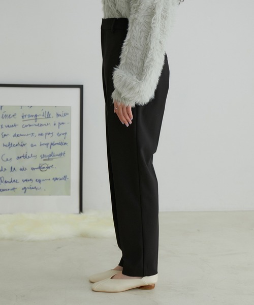 VIS（ビス）の「【洗える・防シワ】美HIT裏起毛テーパードパンツ（スラックス・レディース・ブルー/ホワイト系その他5/ブラック・M/S/SS）」の11枚目の写真