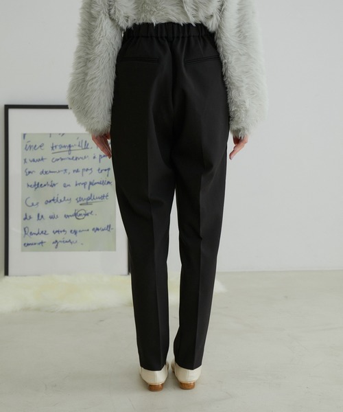 VIS（ビス）の「【洗える・防シワ】美HIT裏起毛テーパードパンツ（スラックス・レディース・ブルー/ホワイト系その他5/ブラック・M/S/SS）」の12枚目の写真