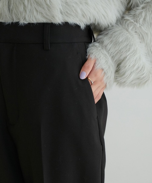 VIS（ビス）の「【洗える・防シワ】美HIT裏起毛テーパードパンツ（スラックス・レディース・ブルー/ホワイト系その他5/ブラック・M/S/SS）」の14枚目の写真