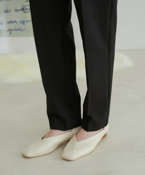 VIS（ビス）の「【洗える・防シワ】美HIT裏起毛テーパードパンツ（スラックス・レディース・ブルー/ホワイト系その他5/ブラック・M/S/SS）」の15枚目の写真