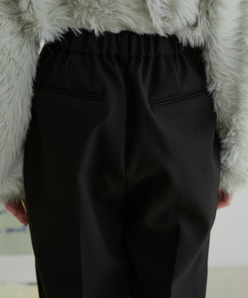 VIS（ビス）の「【洗える・防シワ】美HIT裏起毛テーパードパンツ（スラックス・レディース・ブルー/ホワイト系その他5/ブラック・M/S/SS）」の17枚目の写真