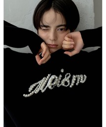 [2024-25 WINTER COLLECTION][MEISM by Re:EDIT][お気に入り数5,000突破！]パールロゴニットトップス