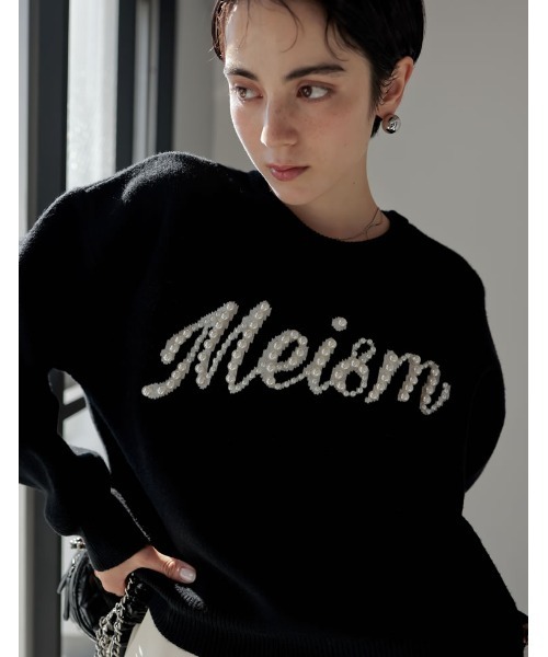 Re:EDIT（リエディ）の「[2024-25 WINTER COLLECTION][MEISM by Re:EDIT][お気に入り数5,000突破！]パールロゴニットトップス（ニット/セーター・レディース・ブラック/グレー・LARGE/MEDIUM）」の22枚目の写真