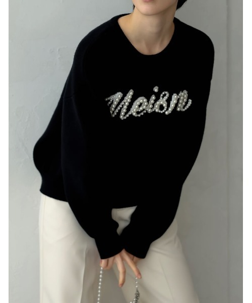 ニット セーター 「2024-25 WINTER COLLECTION」「MEISM by Re:EDIT」「お気に入り数5，000突破！」パールロゴ Re:EDIT ニット セーター 「2024-25 WINTER COLLECTION」「MEISM