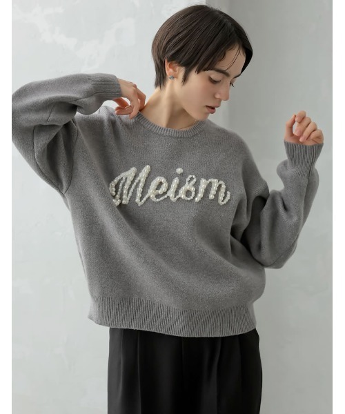 [2024-25 WINTER COLLECTION][MEISM by Re:EDIT][お気に入り数5,000突破！]パールロゴニットトップス（ニット/セーター）｜Re:EDIT（リエディ）
