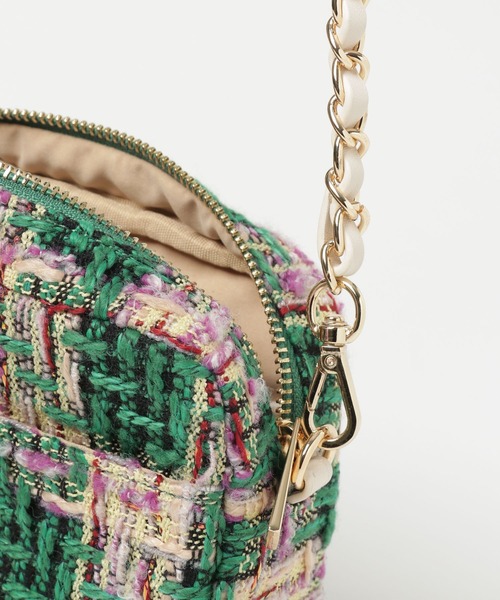 URBAN RESEARCH(アーバンリサーチ)の「ツイードスクエアショルダーバッグ(ショルダーバッグ・レディース・ホワイト/グリーン/ブラック・-)」の5枚目の写真