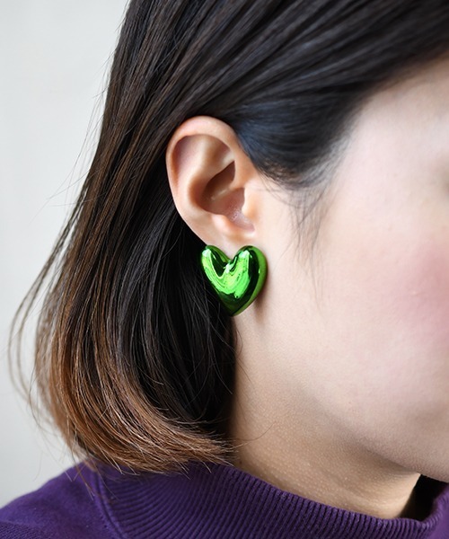 F&D : バルーンハートカラーピアス（ピアス（両耳用））｜Fun & Daily