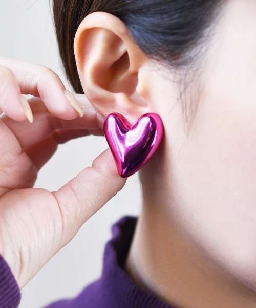 F&D : バルーンハートカラーピアス（ピアス（両耳用））｜Fun & Daily